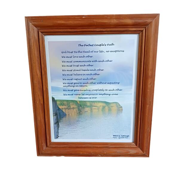 Wedding Vows Framed Poem Perfect Couple Marriage Gift VTG 💍 - Picture 2 of 16